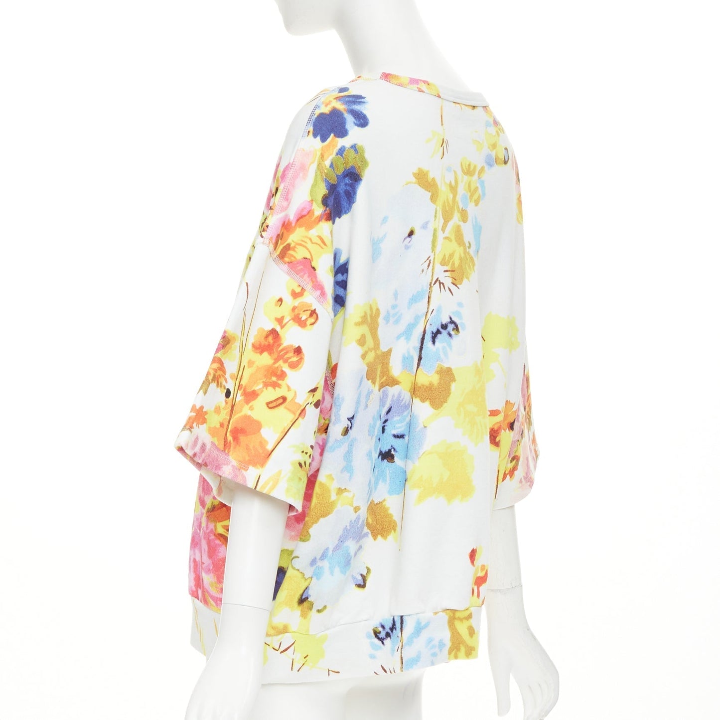 Women's Dries Van Noten floral graphic wide sleeve sweatshirt