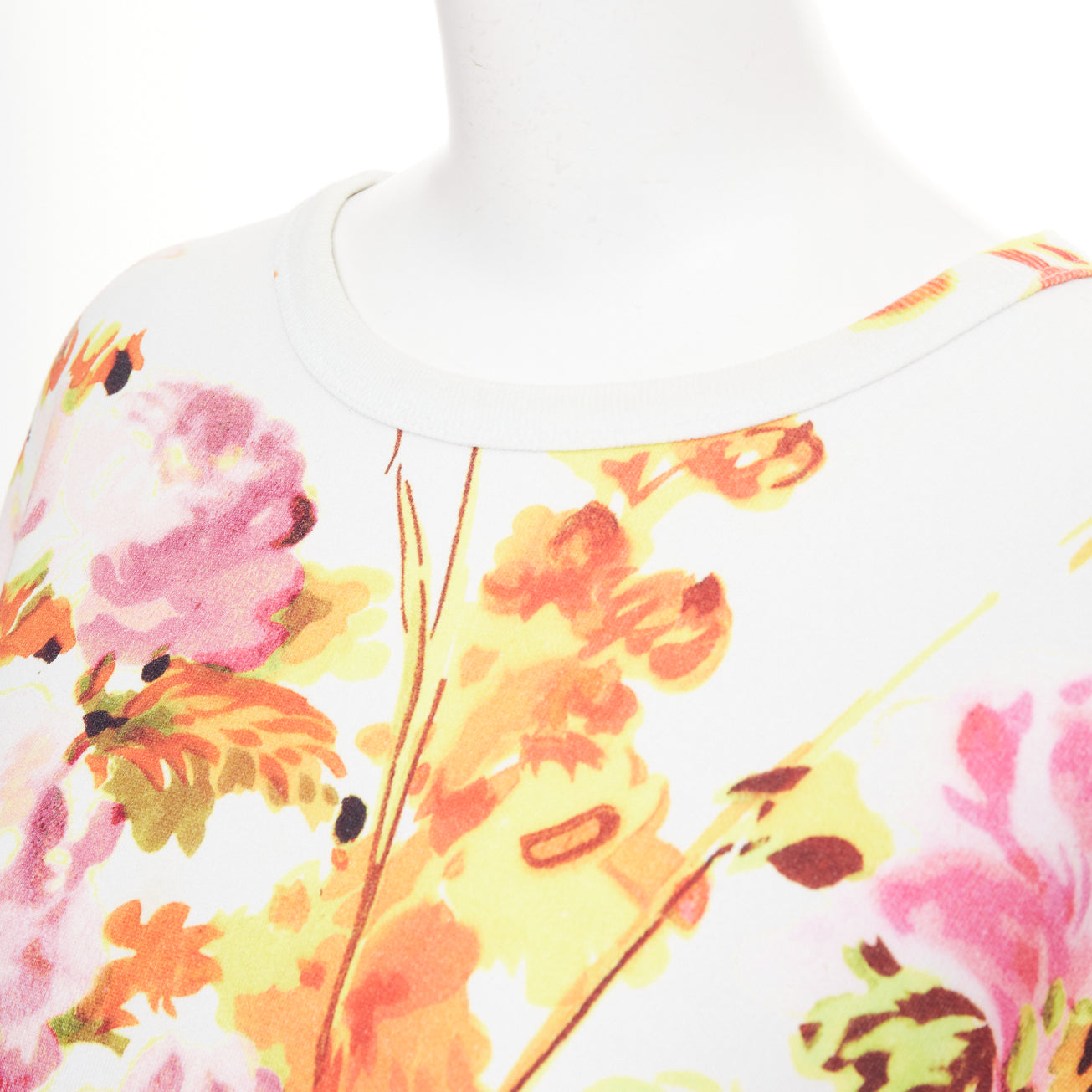 Women's Dries Van Noten floral graphic wide sleeve sweatshirt