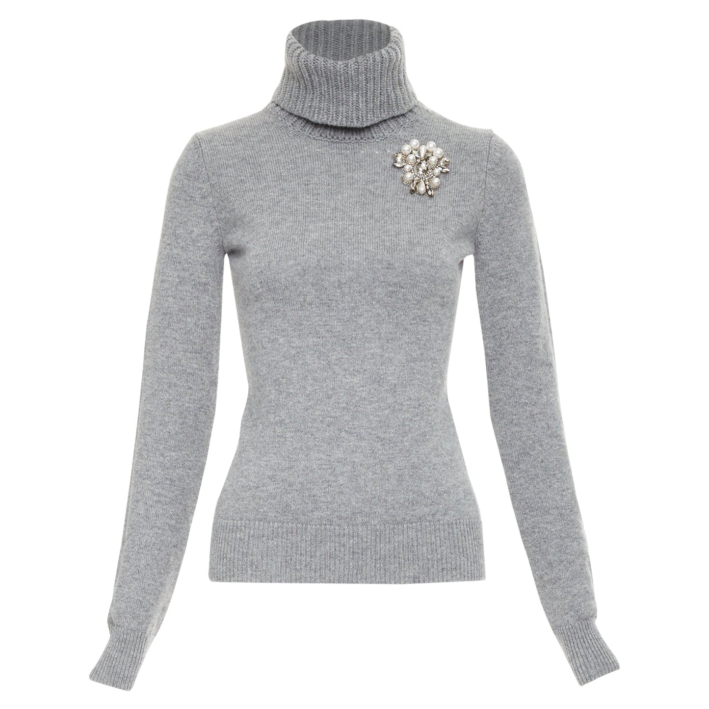 Women's Alexander McQueen cashmere crystal embellished brooch sweater