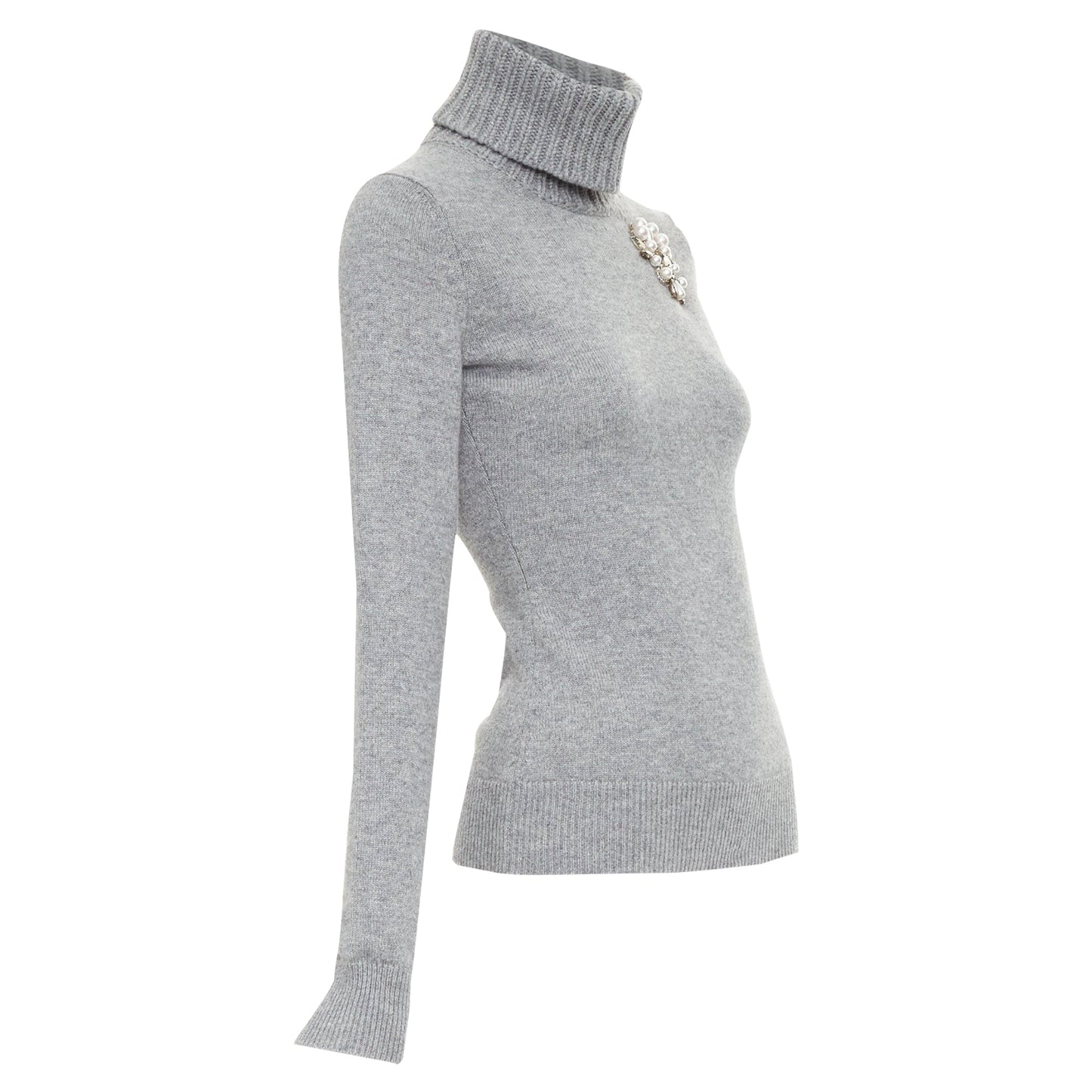 Women's Alexander McQueen cashmere crystal embellished brooch sweater
