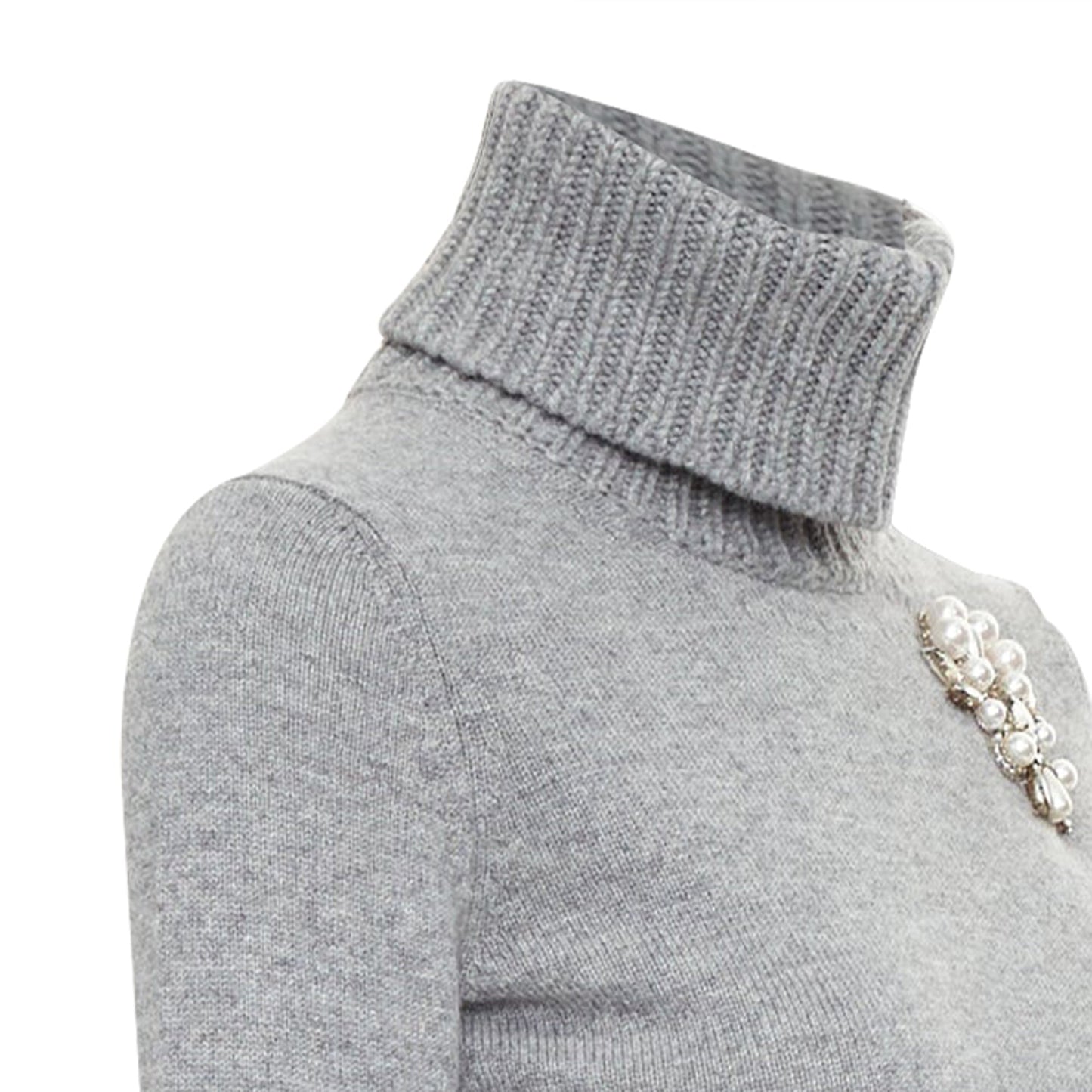 Women's Alexander McQueen cashmere crystal embellished brooch sweater