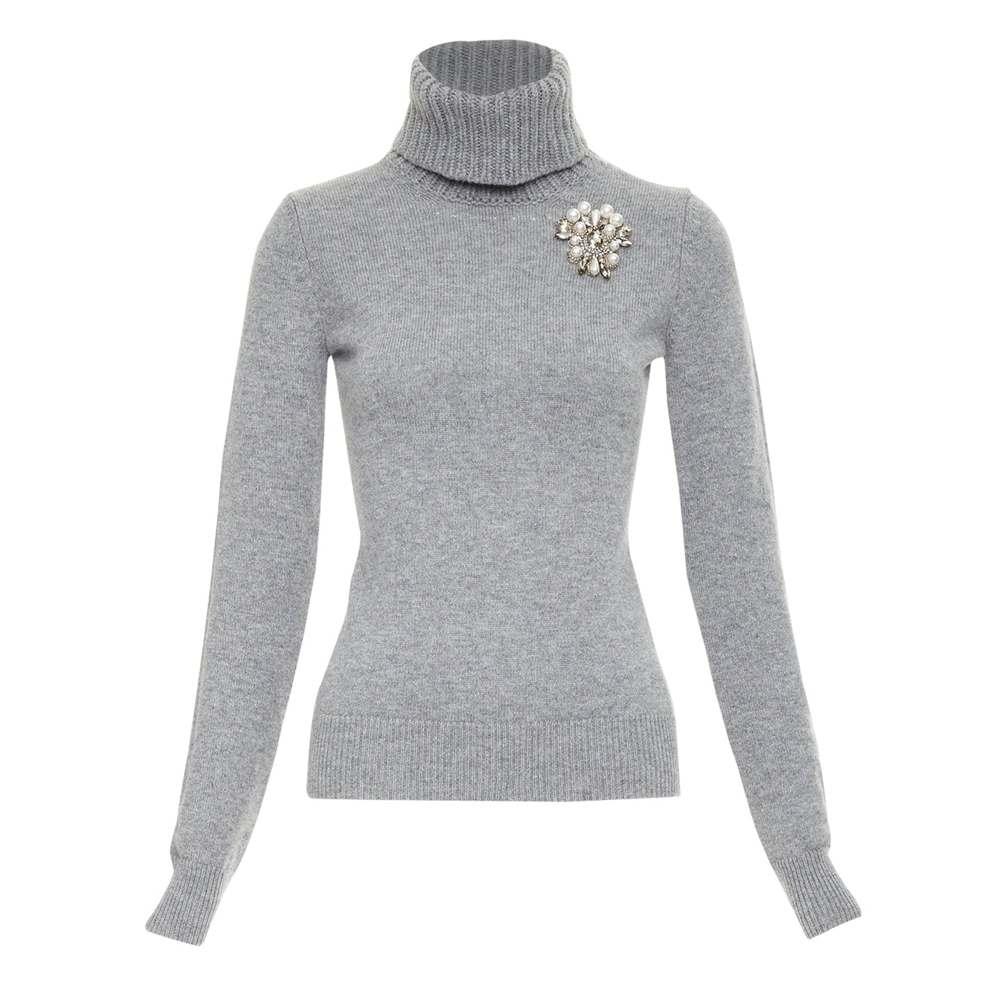 Women's Alexander McQueen cashmere crystal embellished brooch sweater