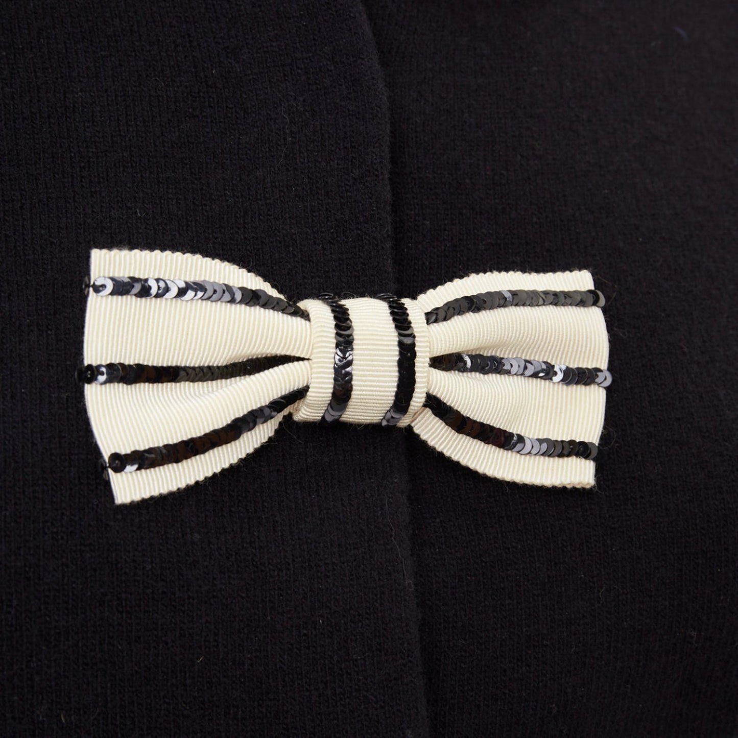 Women's Valentino wool striped sequin trio bow knit cardigan