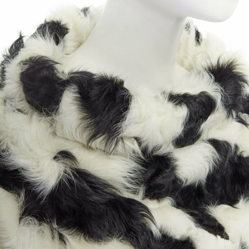 Women's Dries Van Noten goat fur high neck boxy sweater top