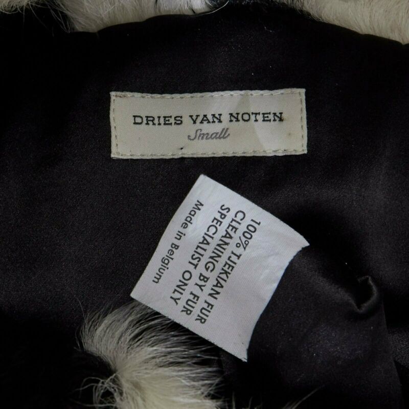 Women's Dries Van Noten goat fur high neck boxy sweater top