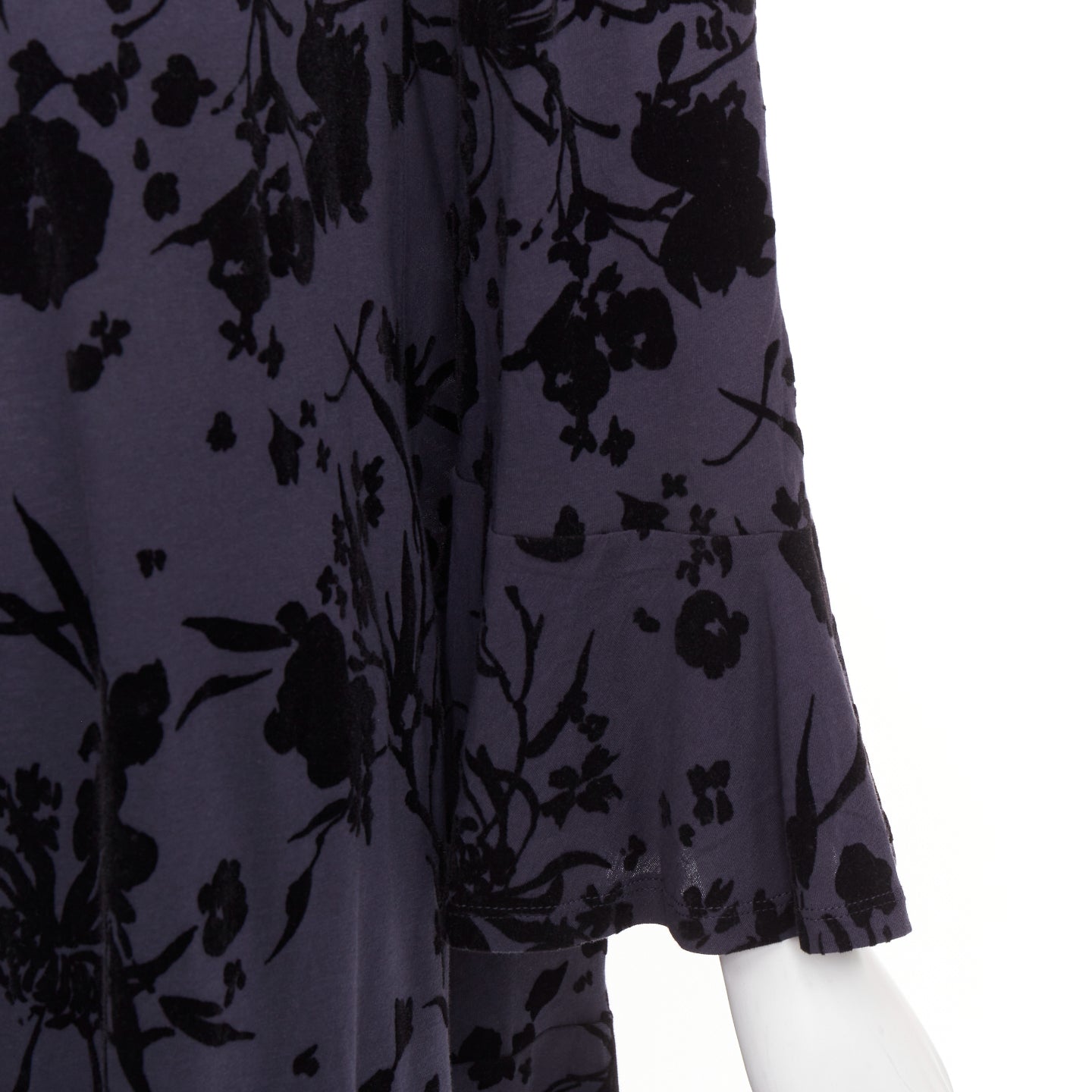Women's Dries Van Noten cotton velvet damask floral flock print dress