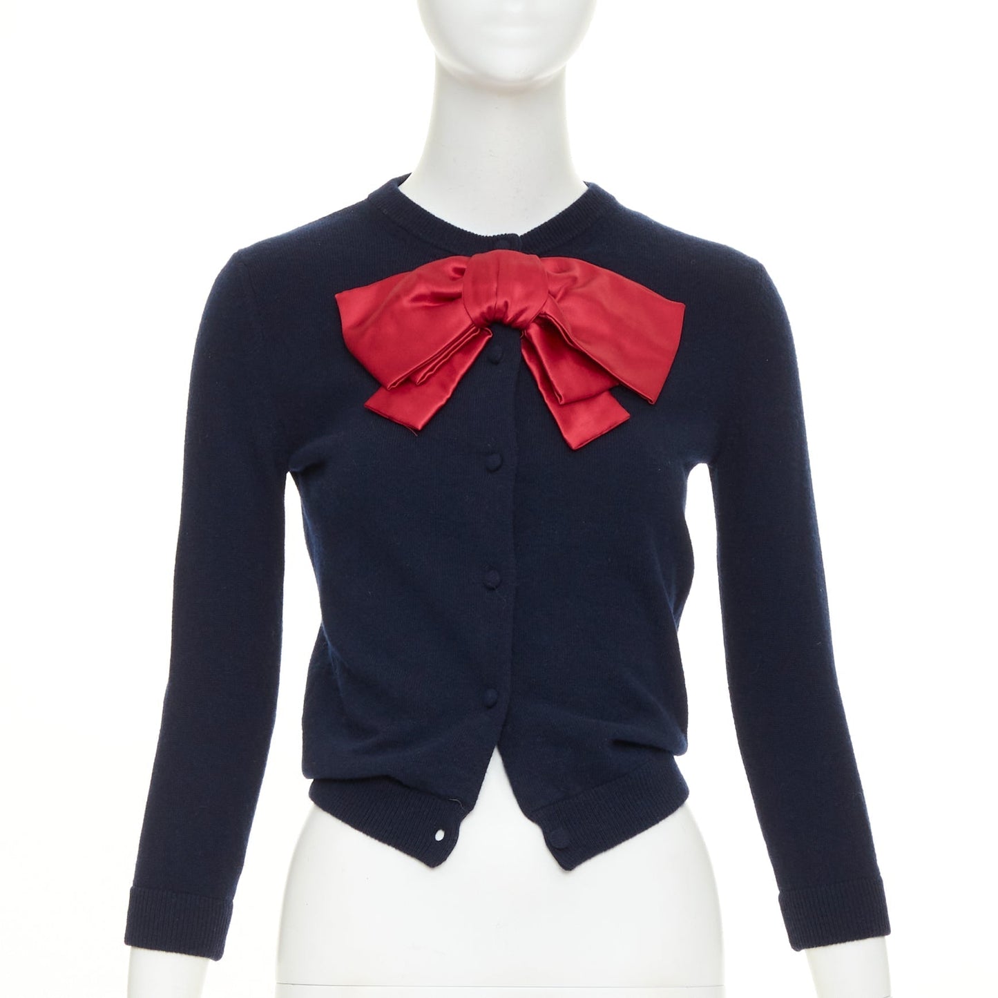 Women's Valentino wool oversized silk double duchesse bow cardigan