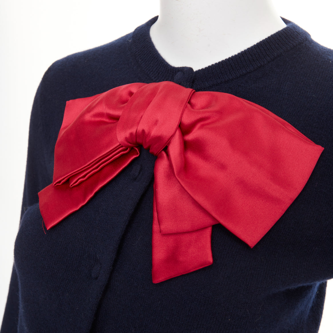 Women's Valentino wool oversized silk double duchesse bow cardigan