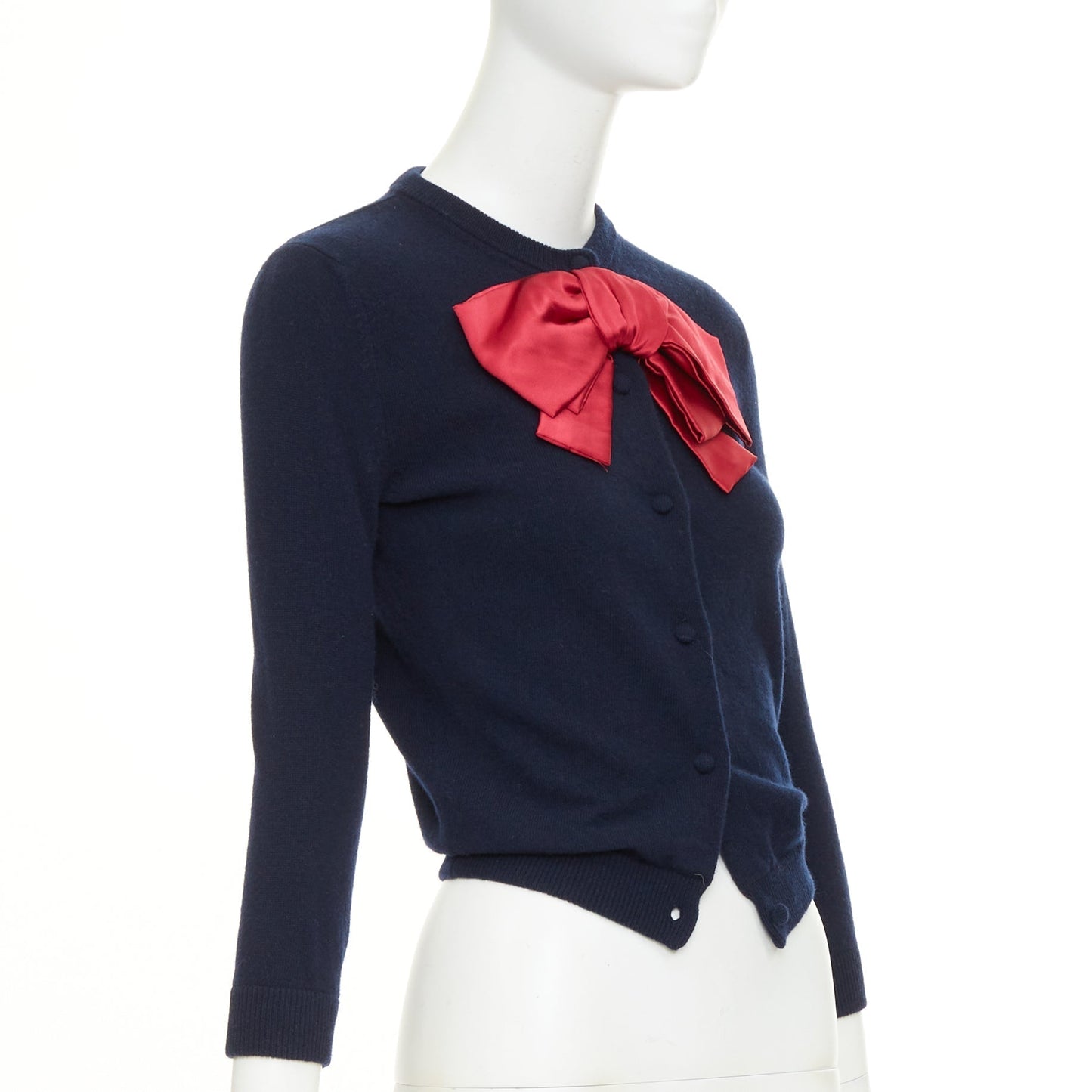 Women's Valentino wool oversized silk double duchesse bow cardigan