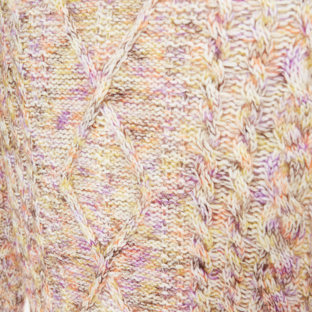 Women's Louis Vuitton Knitted Flower Collar cable mix knit cardigan