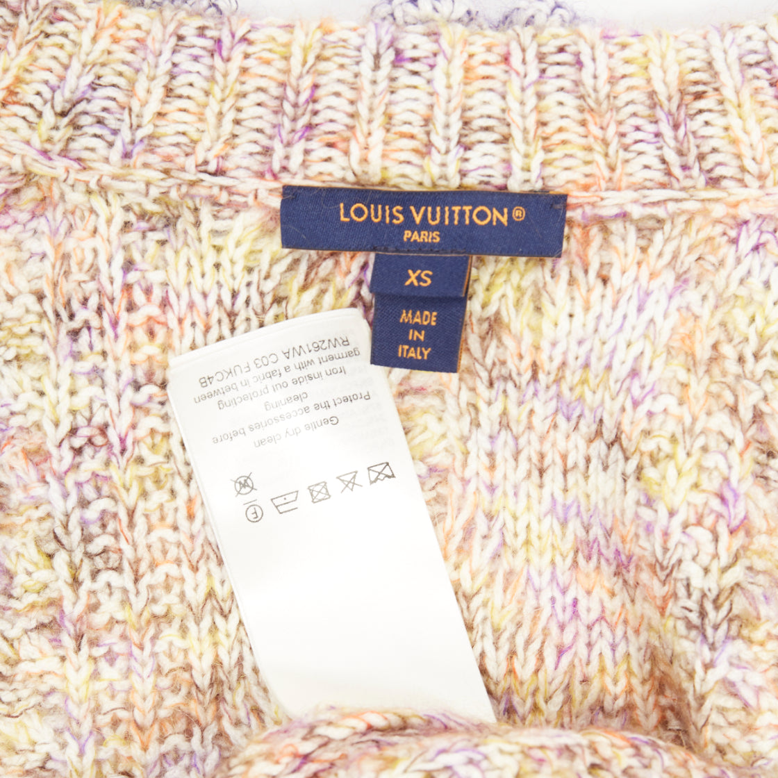 Women's Louis Vuitton Knitted Flower Collar cable mix knit cardigan