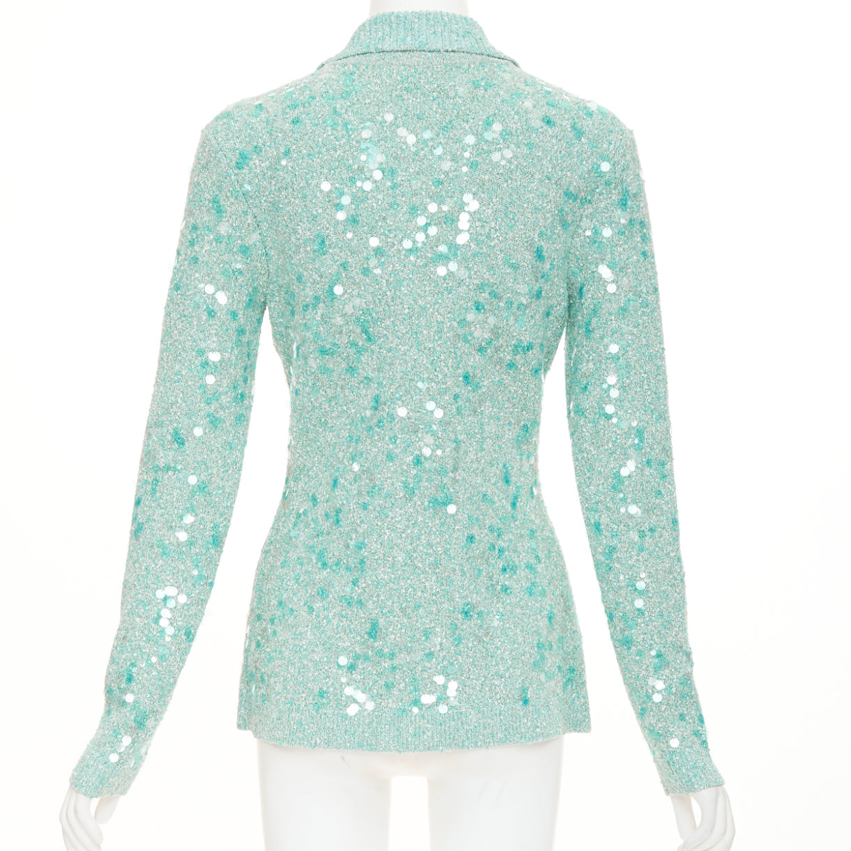Women's Gucci tweed blend polo sequin knit cardigan