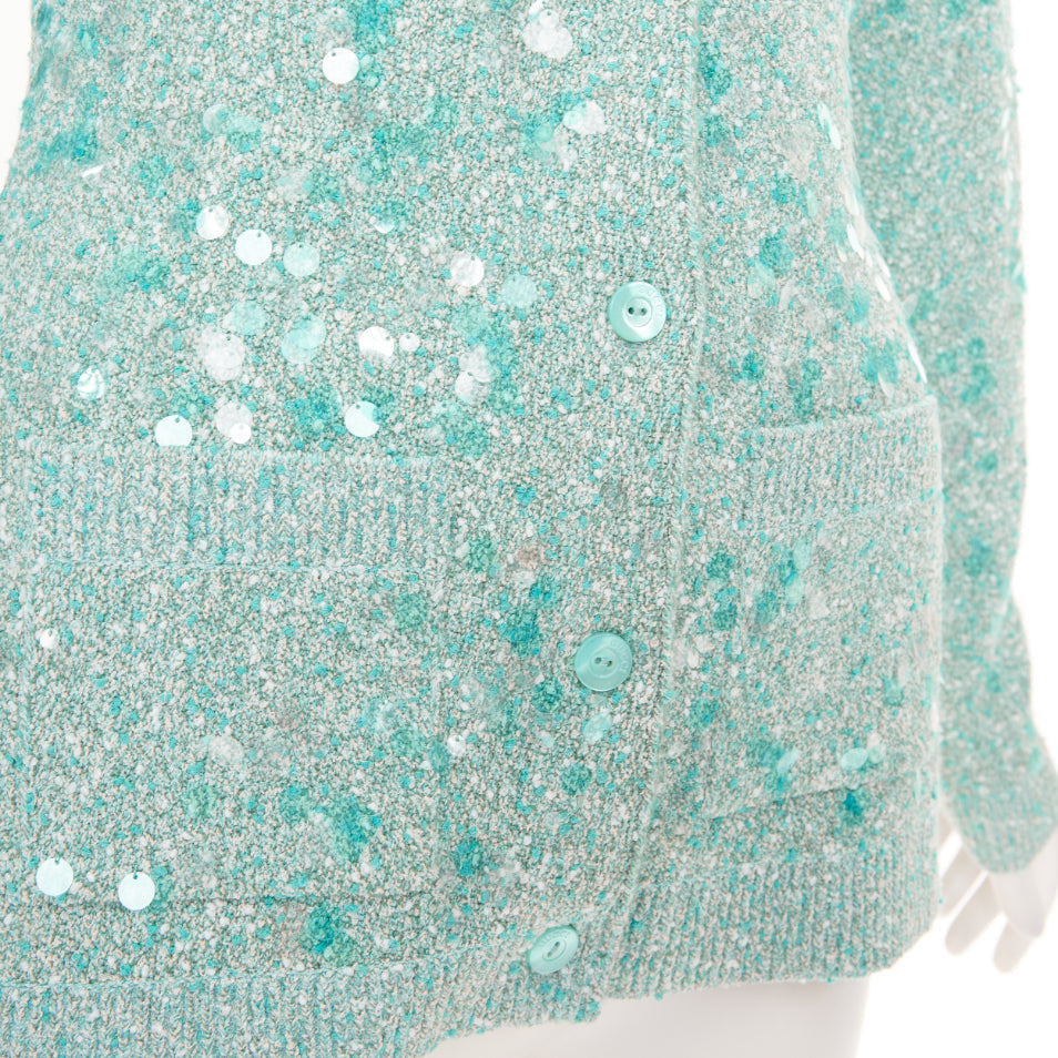 Women's Gucci tweed blend polo sequin knit cardigan