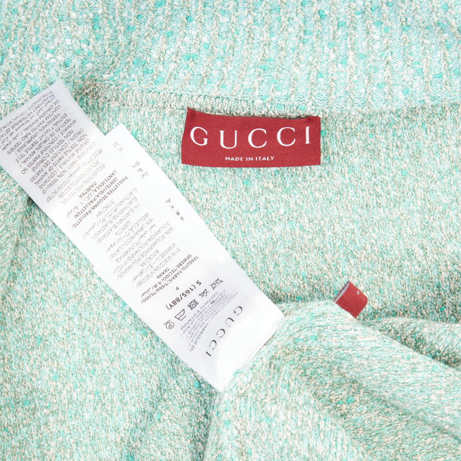 Women's Gucci tweed blend polo sequin knit cardigan