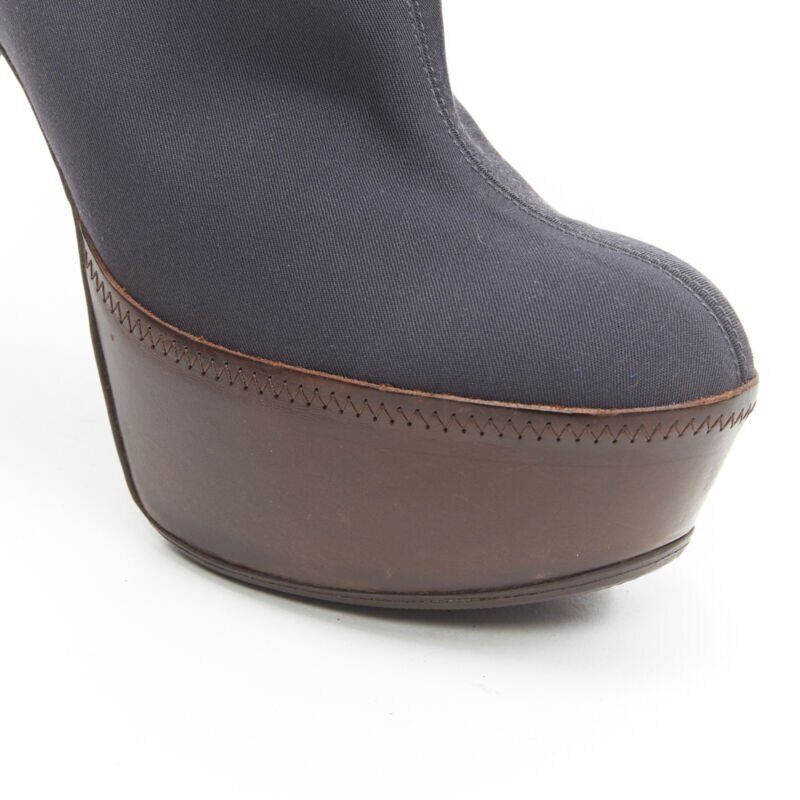 Women's Marni fabric upper leather platform high heel boot