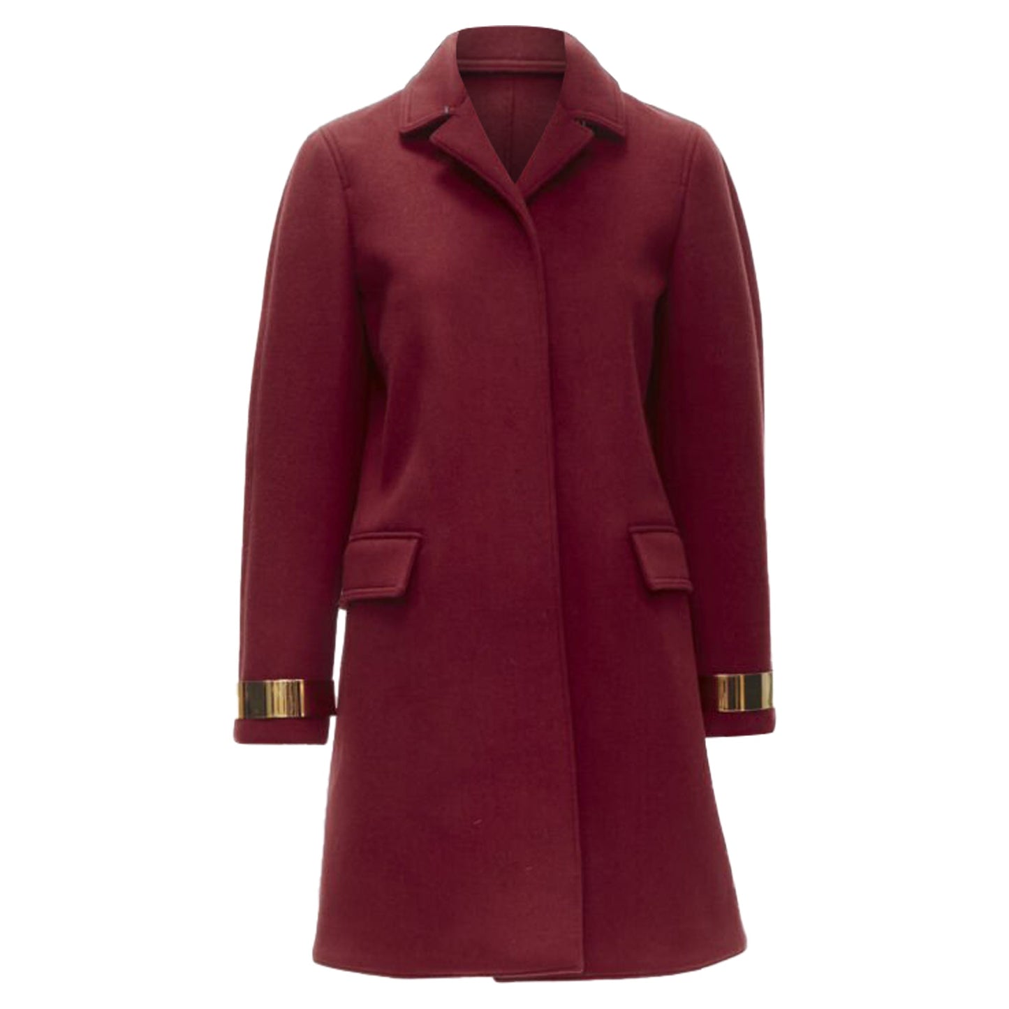 Women's Burberry Prorsum cashmere blend metal bar coat