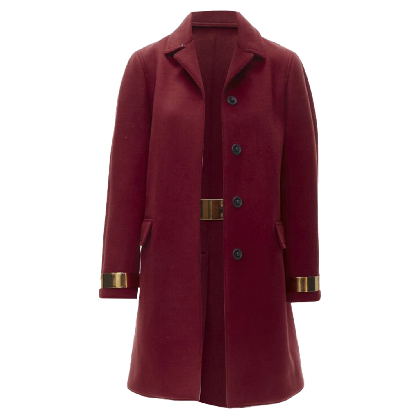 Women's Burberry Prorsum cashmere blend metal bar coat