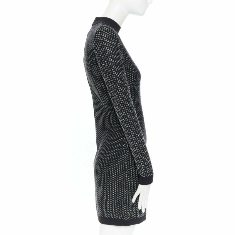 Women's Balmain Rousteing silver thread fluffy military dress