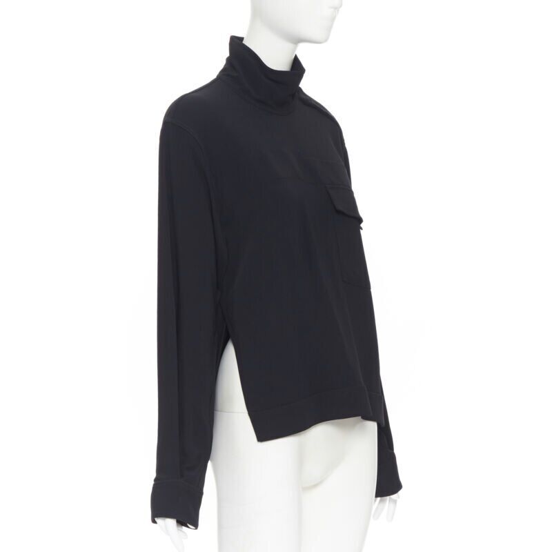 Women's Victoria Beckham crepe flap breast pocket strapped collar blouse