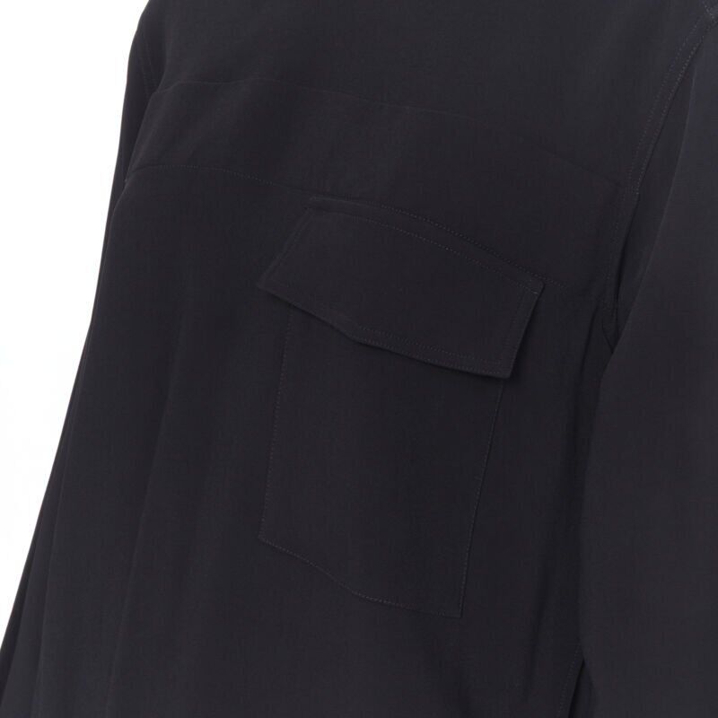 Women's Victoria Beckham crepe flap breast pocket strapped collar blouse