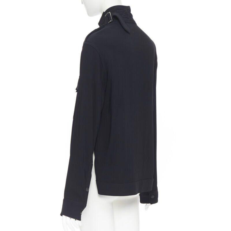 Women's Victoria Beckham crepe flap breast pocket strapped collar blouse
