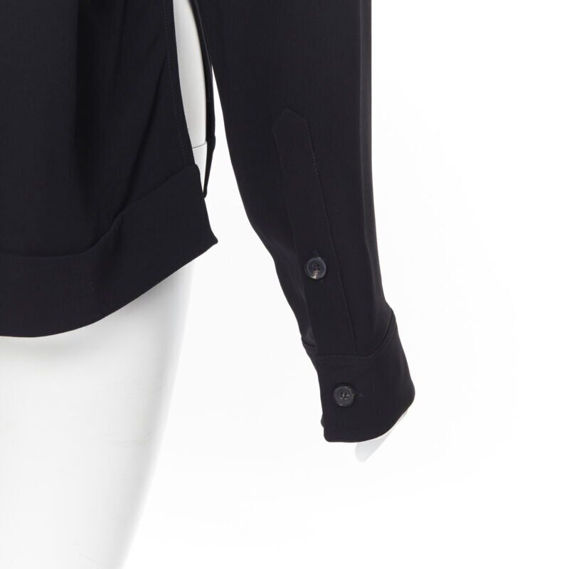 Women's Victoria Beckham crepe flap breast pocket strapped collar blouse