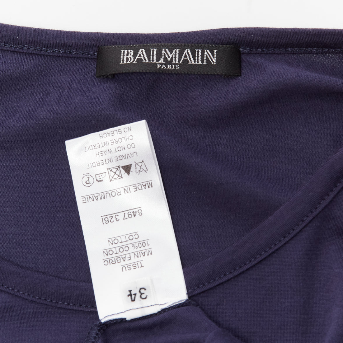 Women's Balmain gold foil logo military button shoulder tank top