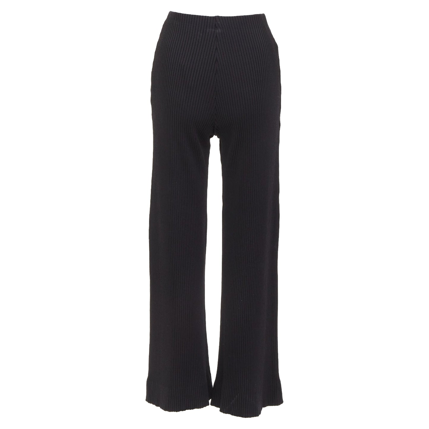 Women's Balenciaga viscose blend ribbed wide leg cropped pants