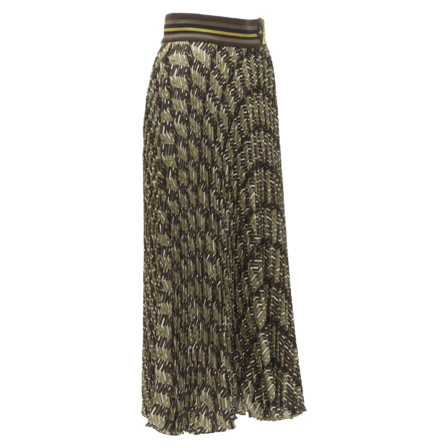 Women's Fendi Roma Amor graphic print pleated plisse silk skirt