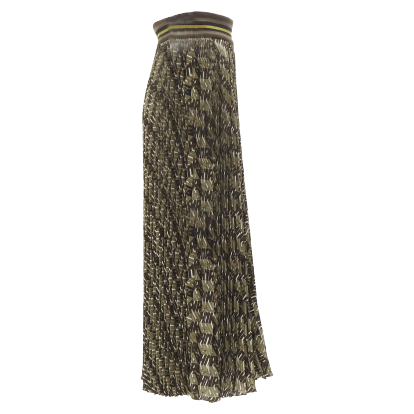 Women's Fendi Roma Amor graphic print pleated plisse silk skirt
