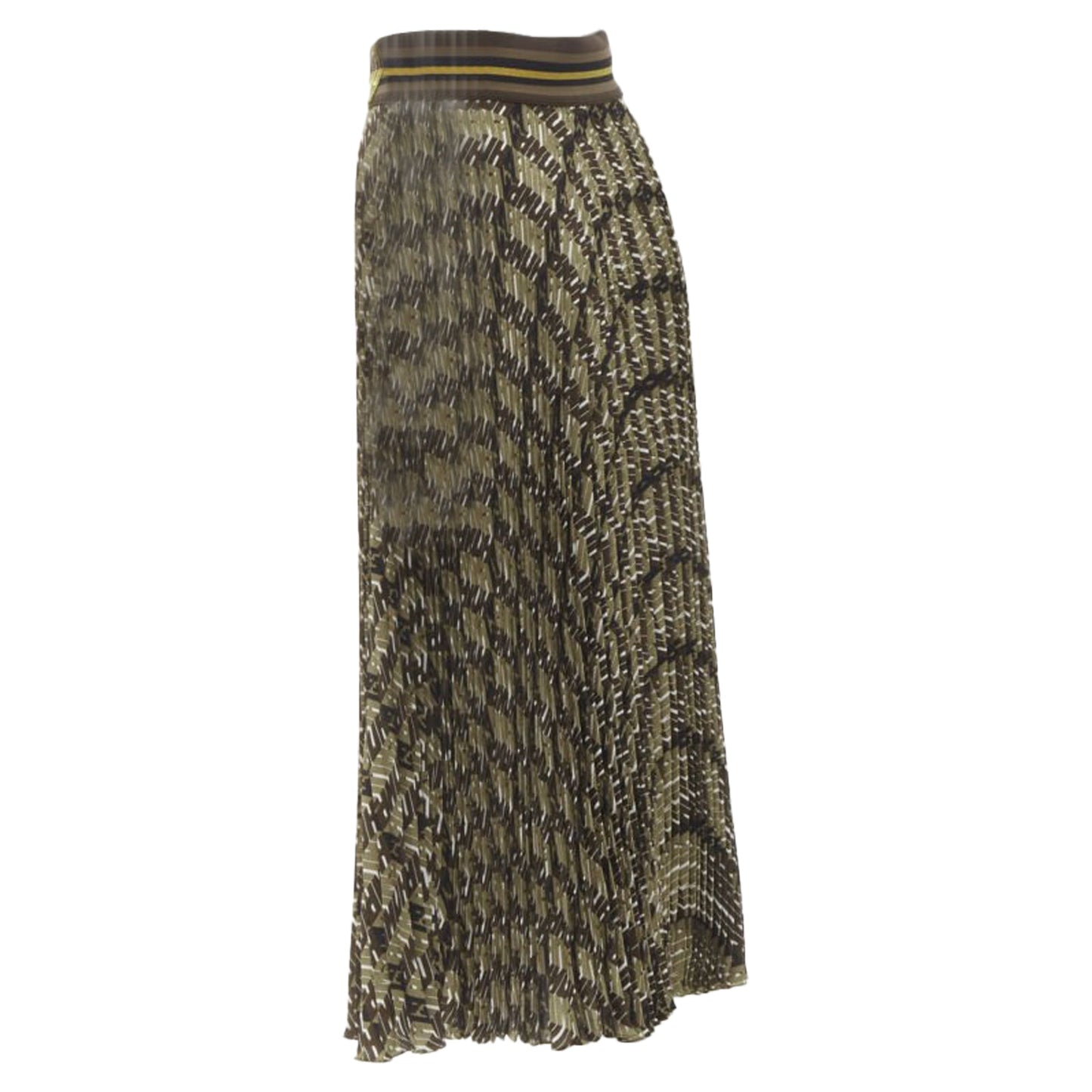Women's Fendi Roma Amor graphic print pleated plisse silk skirt