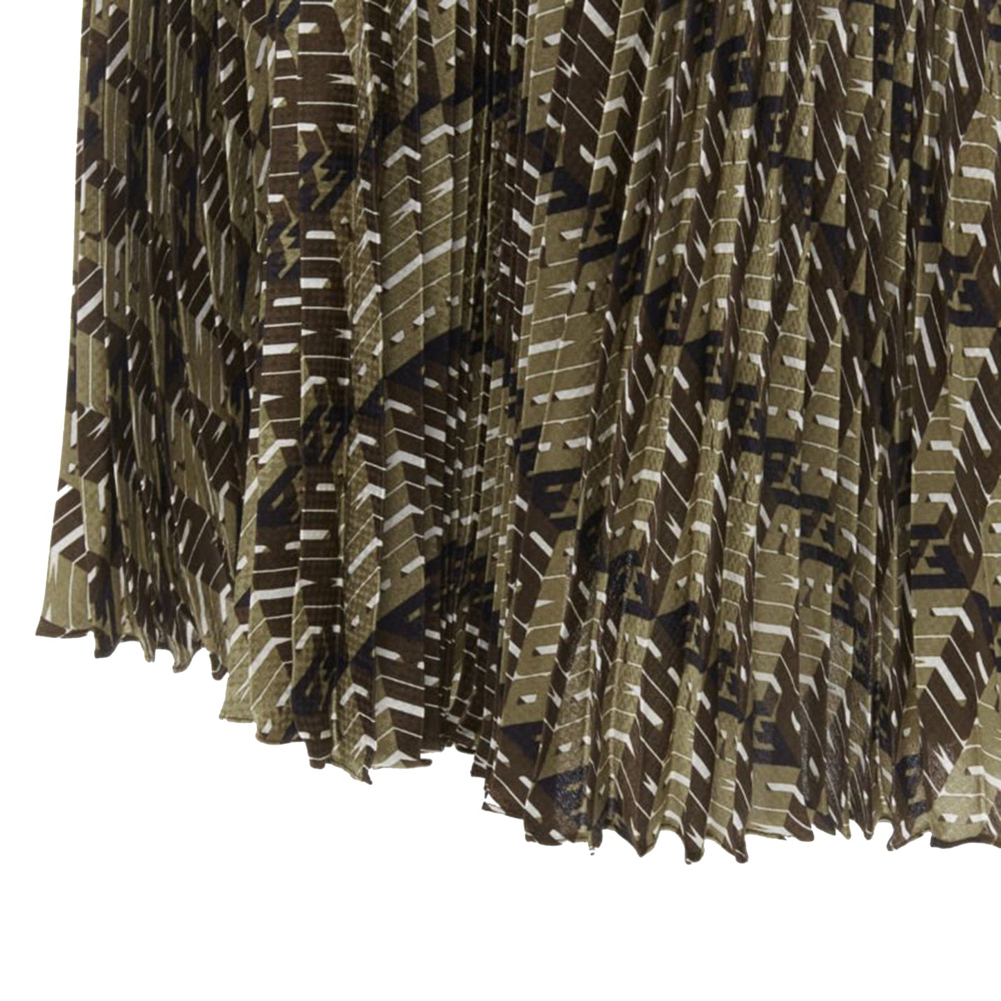 Women's Fendi Roma Amor graphic print pleated plisse silk skirt