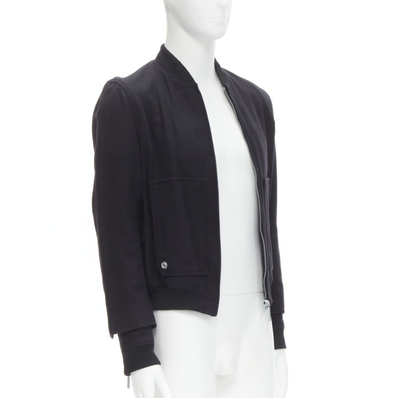 Men's Balenciaga Ghesquiere wool double sleeve bomber jacket