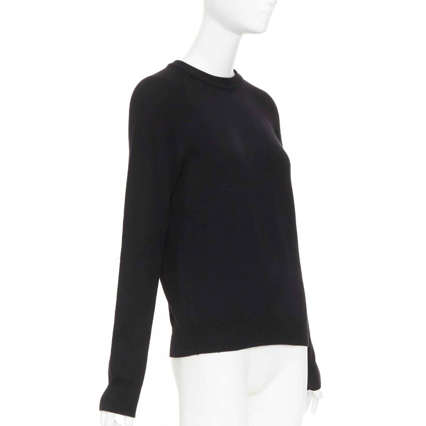Women's Saint Laurent wool classic crew neck raglan sleeve pullover