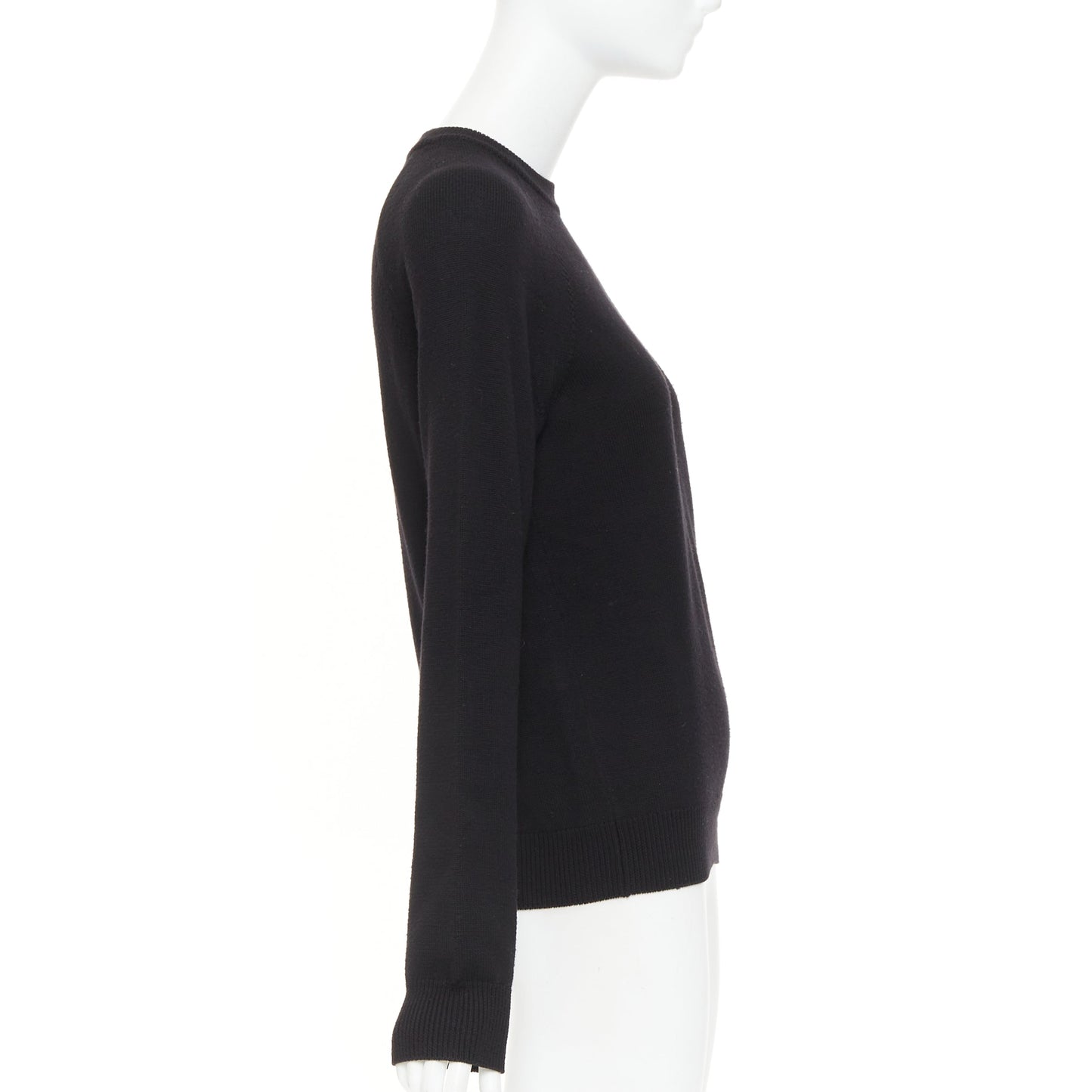 Women's Saint Laurent wool classic crew neck raglan sleeve pullover