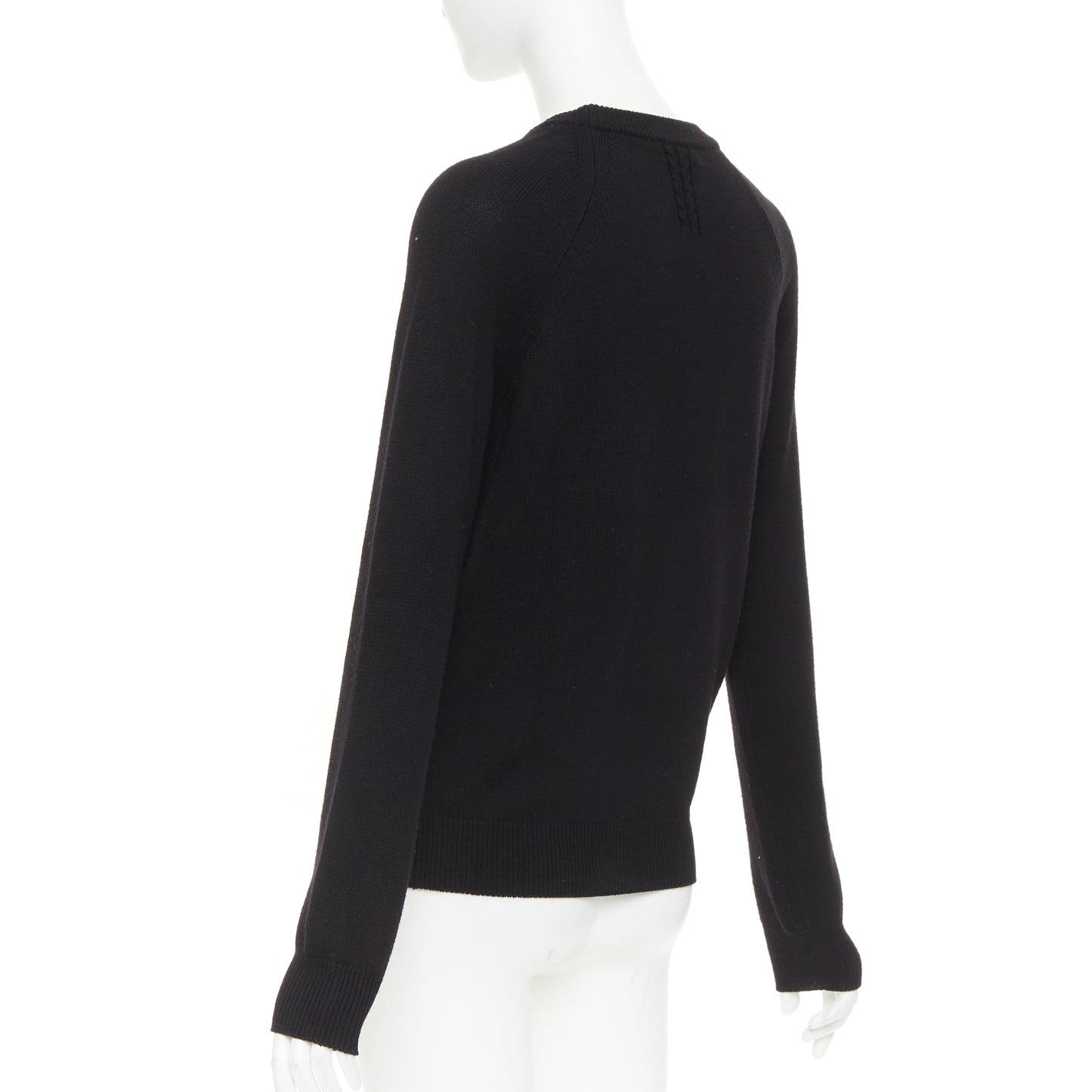 Women's Saint Laurent wool classic crew neck raglan sleeve pullover