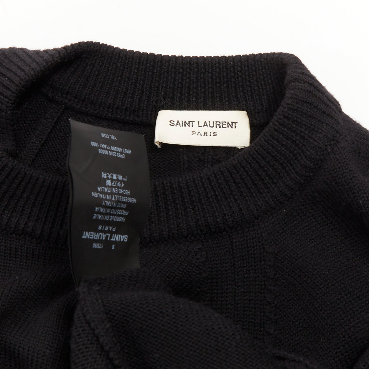Women's Saint Laurent wool classic crew neck raglan sleeve pullover