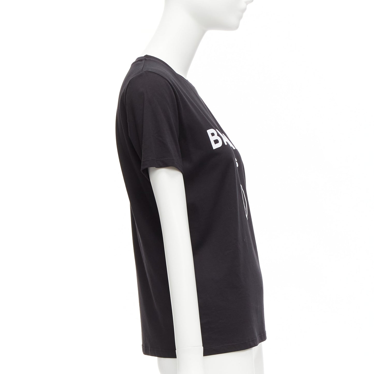 Women's Balmain B logo gold military buttons tshirt