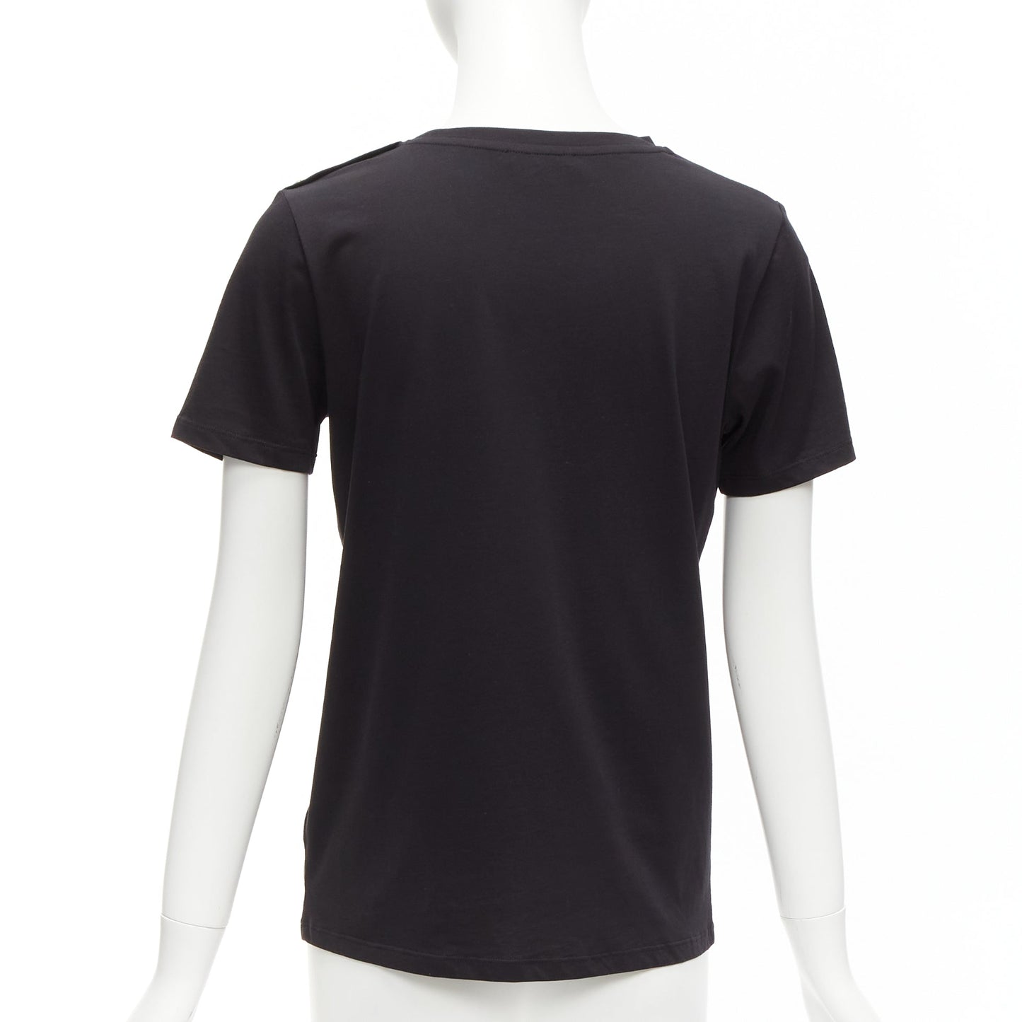 Women's Balmain B logo gold military buttons tshirt
