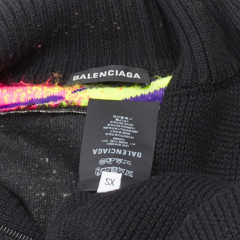 Men's Balenciaga BB Pride Flag embroidery faux fur turtleneck