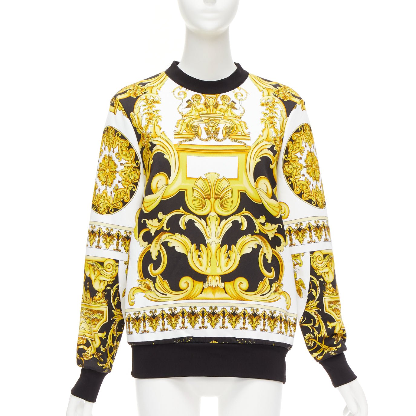 Women's Versace Barocco print cotton oversized crew sweater