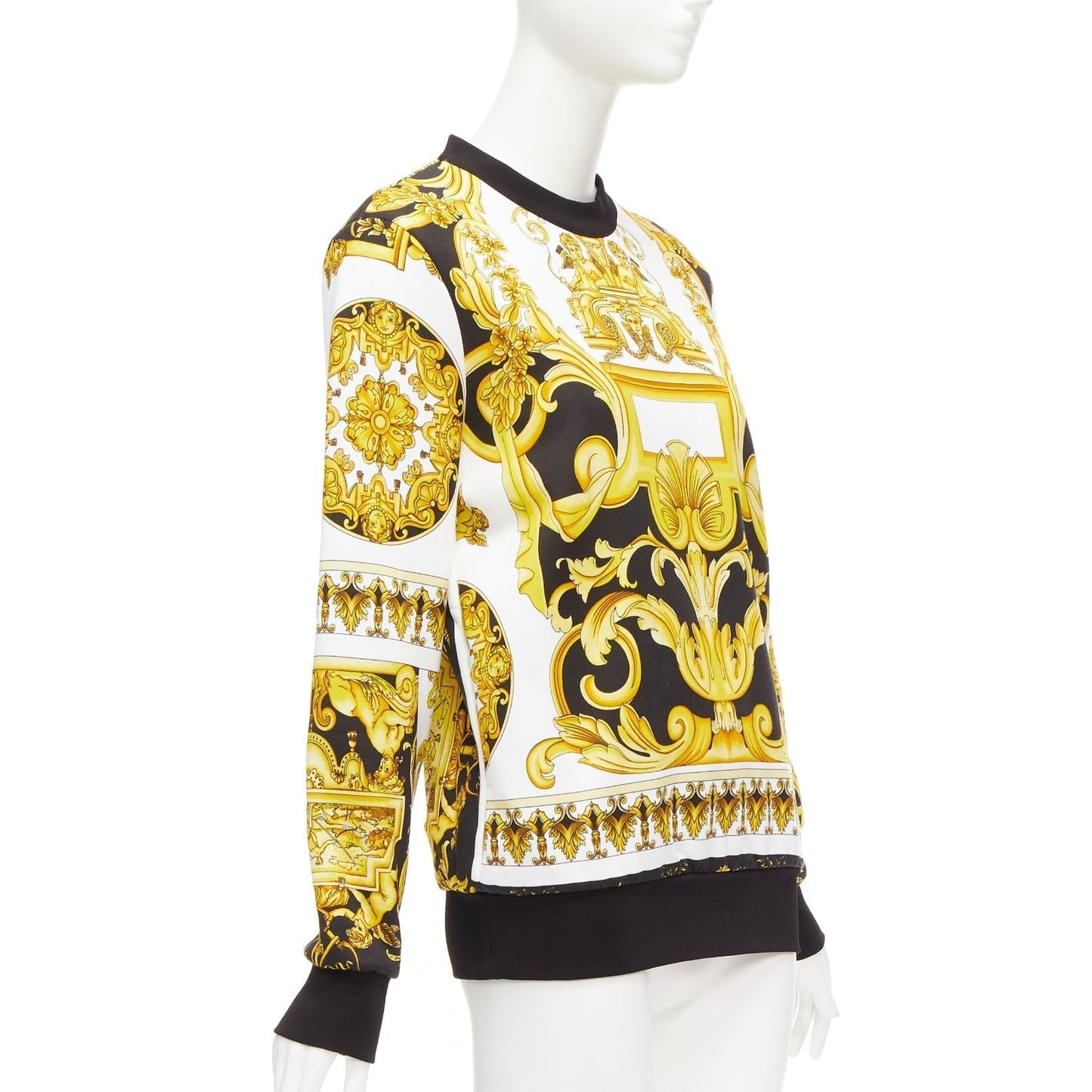 Women's Versace Barocco print cotton oversized crew sweater