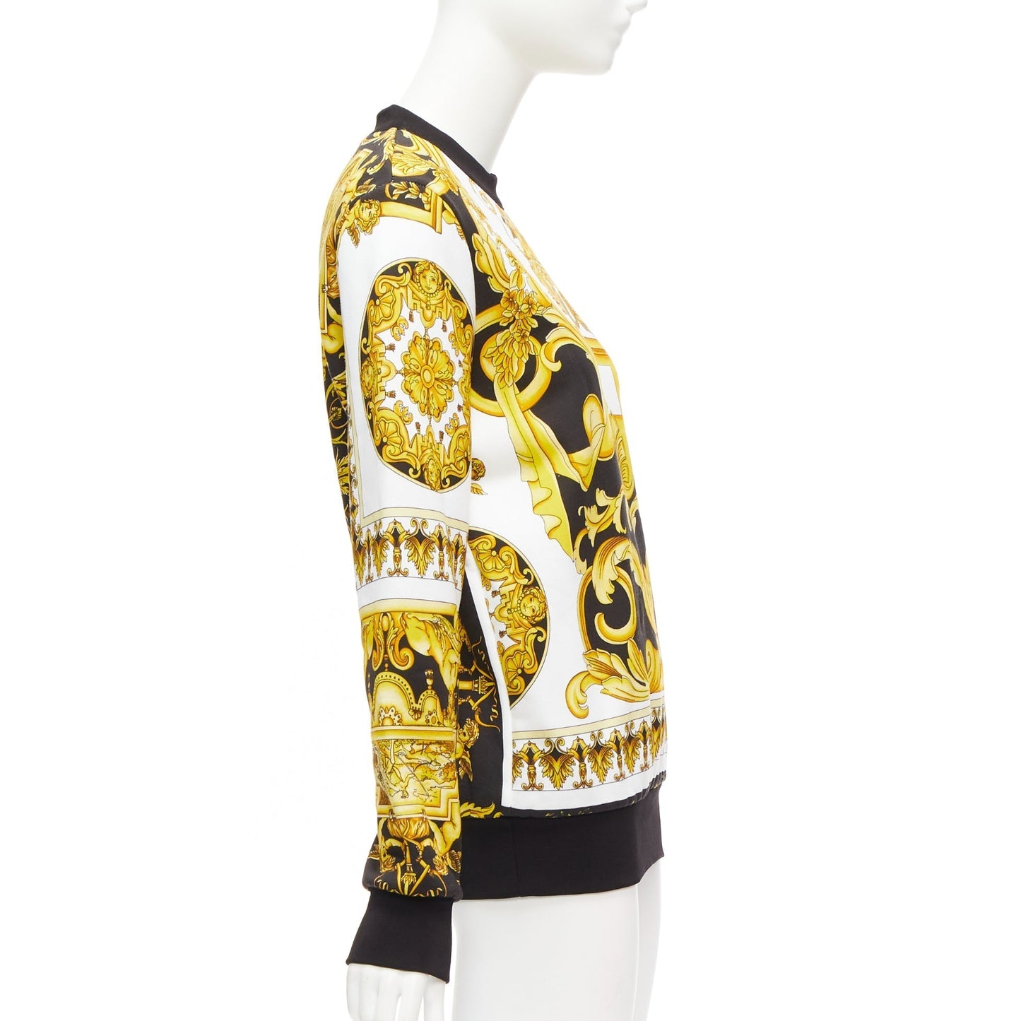 Women's Versace Barocco print cotton oversized crew sweater