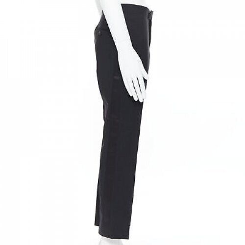 Men's Dries Van Noten wool cotton blend striped cropped trousers