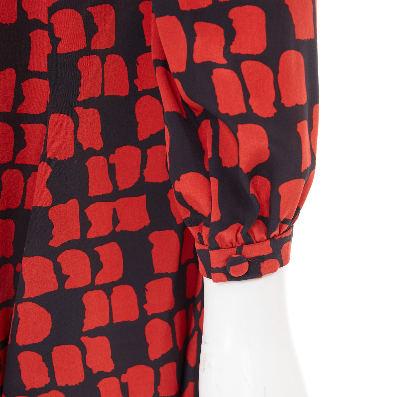 Women's Saint Laurent geometric block silk shoulder padded mini dress