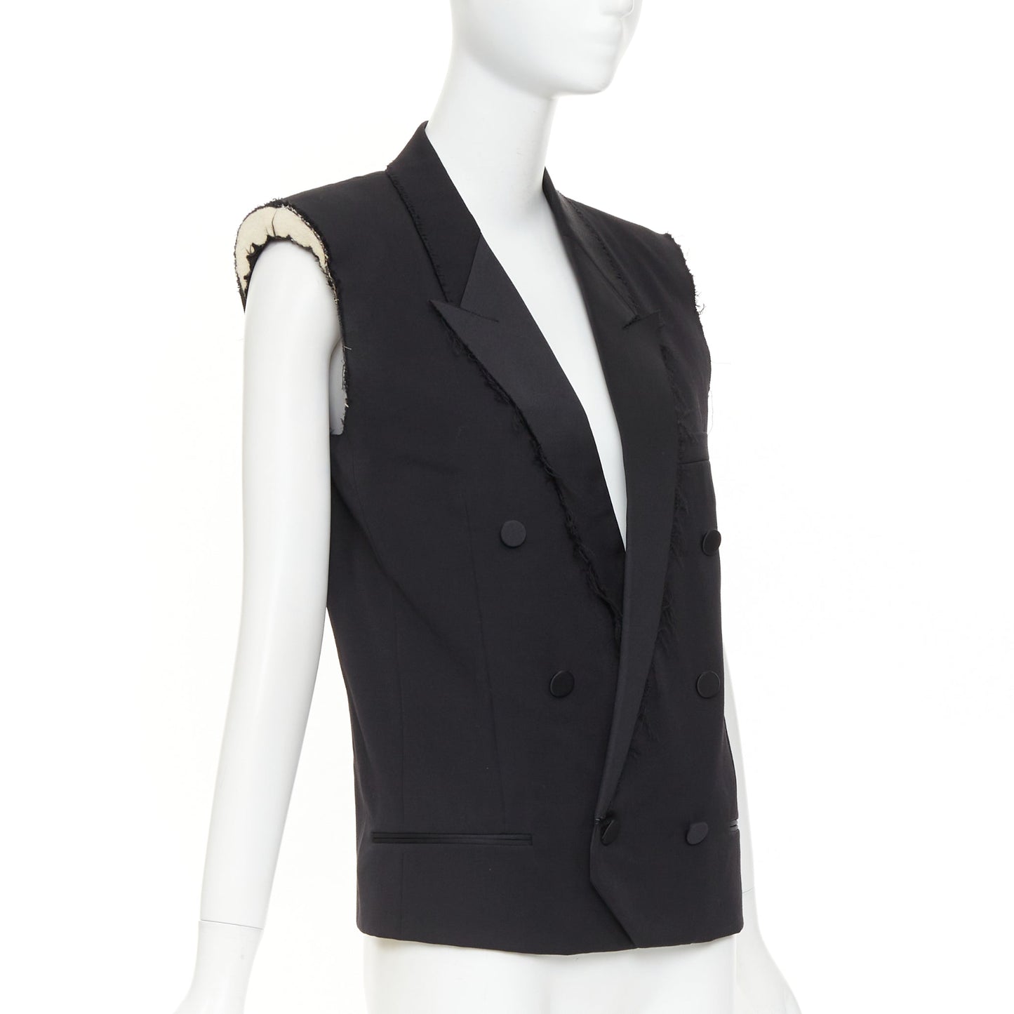 Women's Saint Laurent Surf Sound wool tuxedo vest