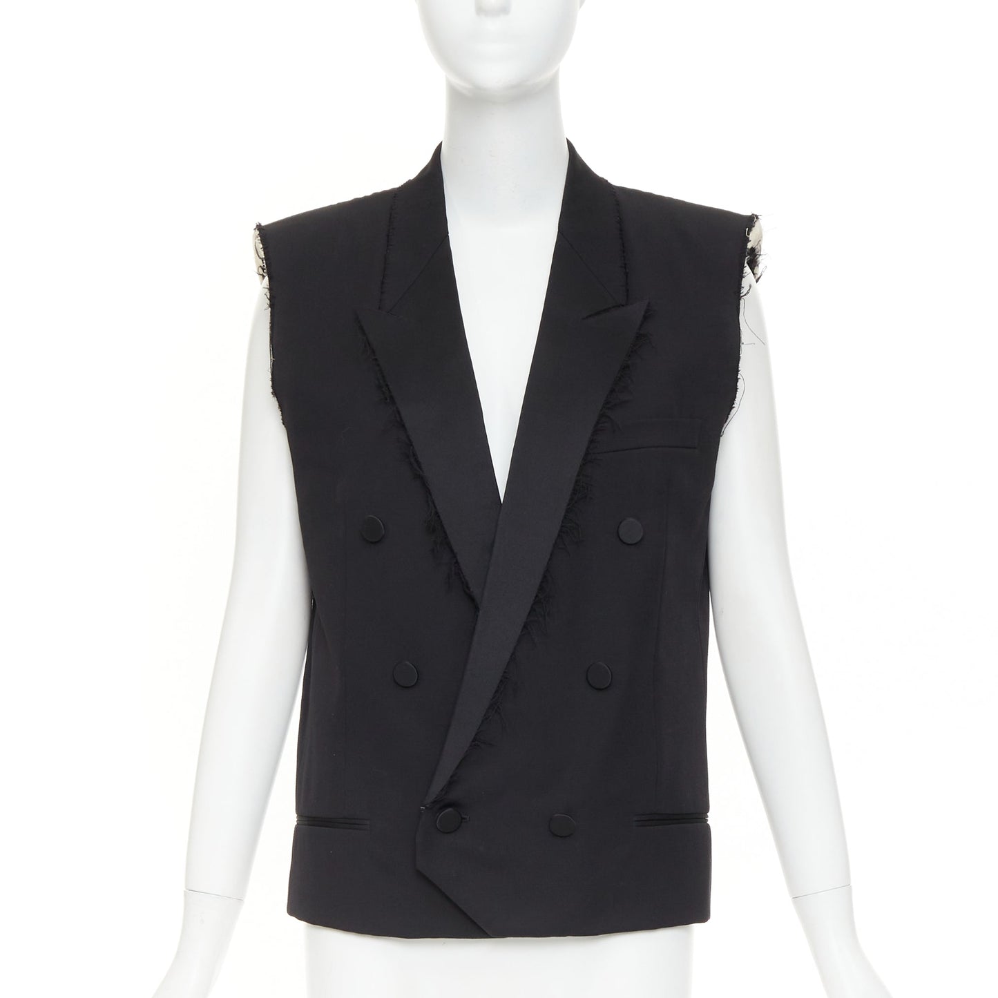Women's Saint Laurent Surf Sound wool tuxedo vest