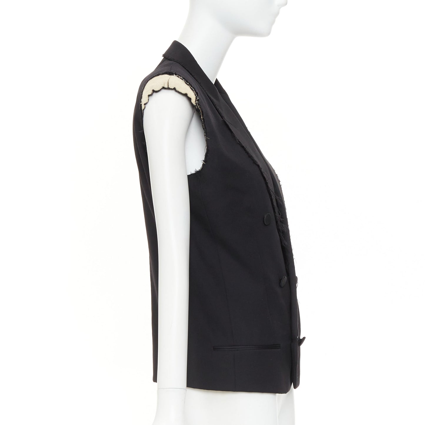 Women's Saint Laurent Surf Sound wool tuxedo vest