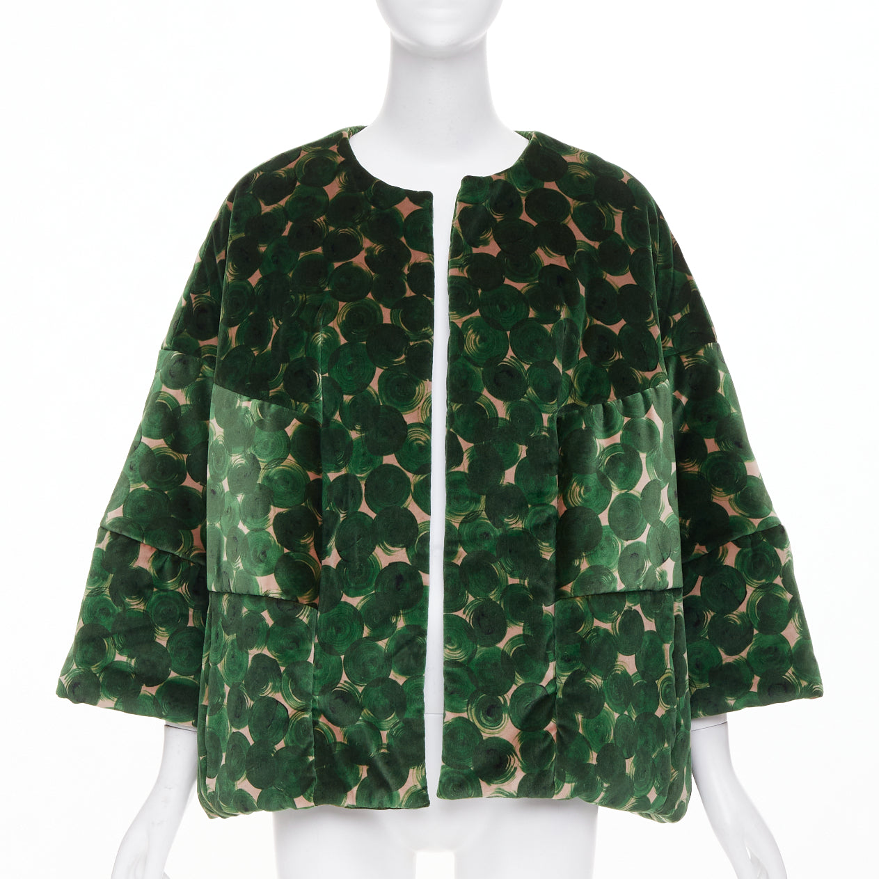 Women's Dries Van Noten Violini Abstract Print velvet cocoon jacket