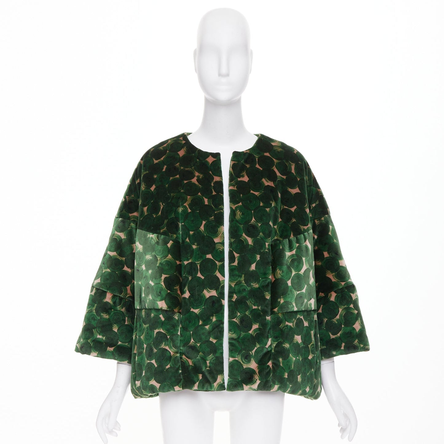 Women's Dries Van Noten Violini Abstract Print velvet cocoon jacket